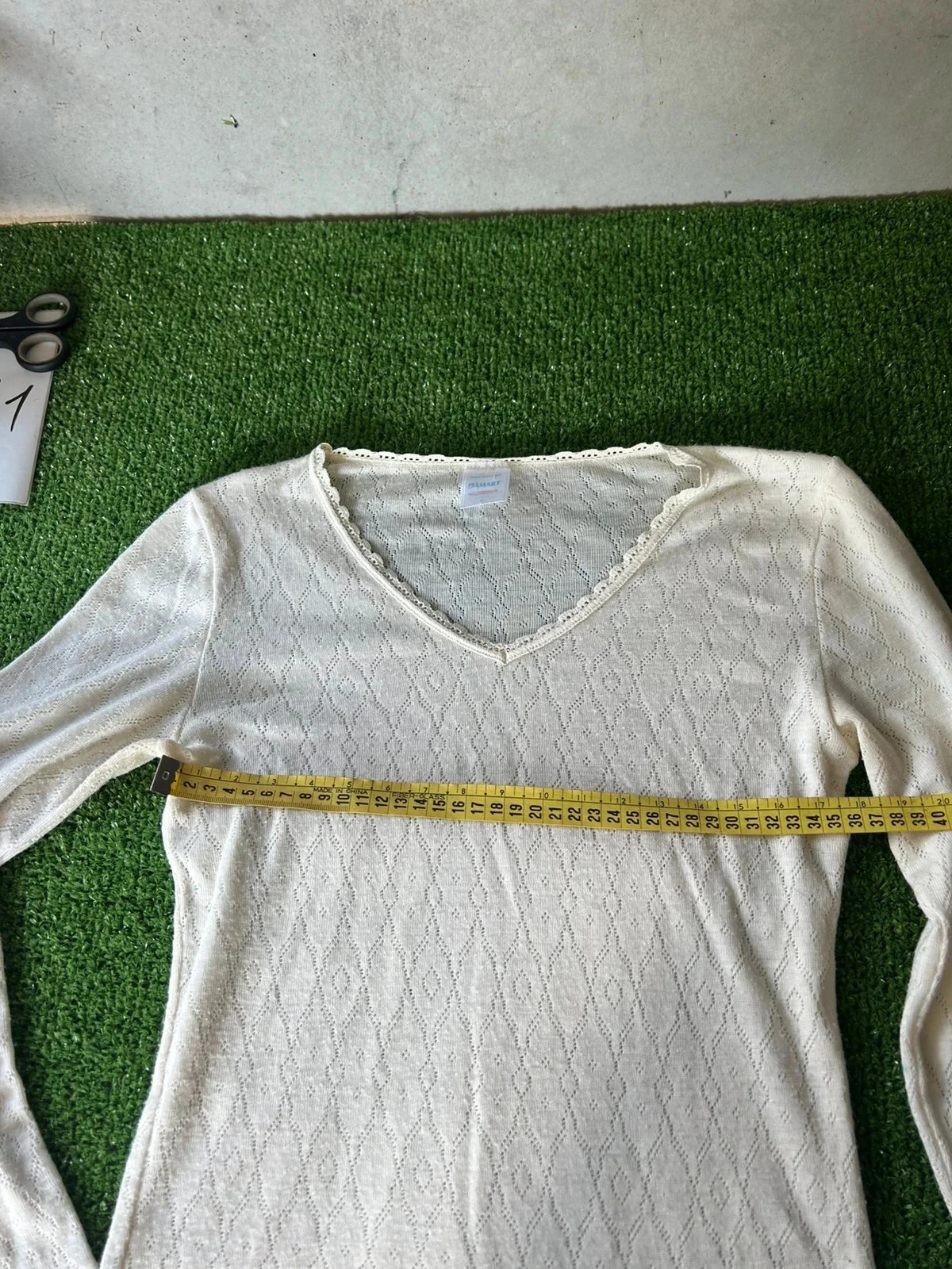 Cream white long Damart sweater size S – photo 7
